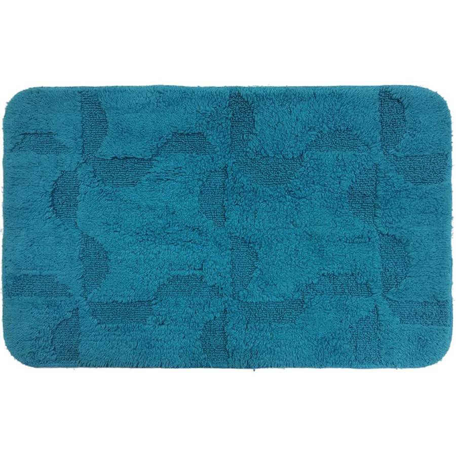 Tapete para baño de algodón Raya Dom® Adel color azul marino